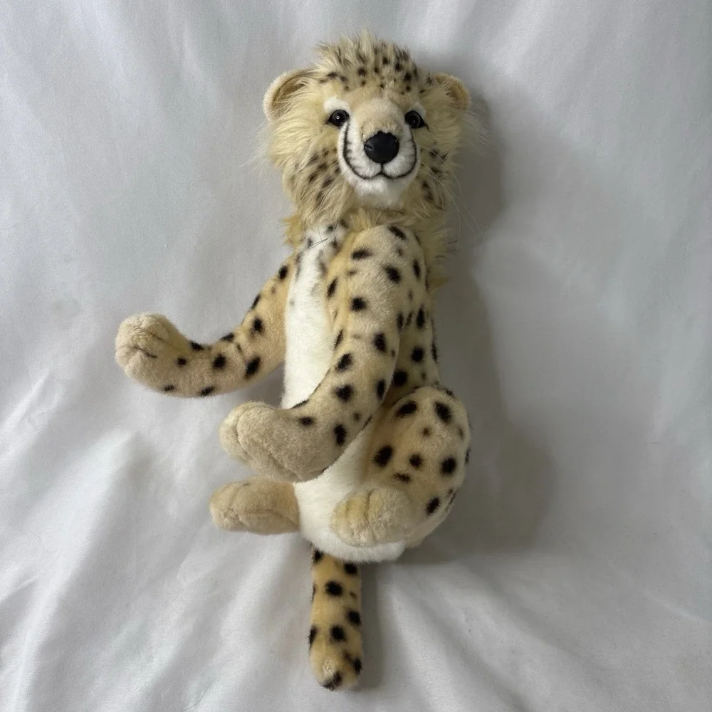 Hansa Sitting Cheetah Cub Plush Stuffed Animal Toy Beige/Black 13